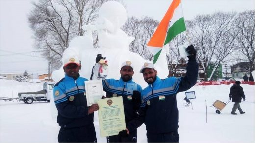 स्नो स्कल्पचर कॉम्पिटिशन में भारत को प्रथम स्थान दिला, बिहार के रवि ने जापान में लहराया तिरंगा