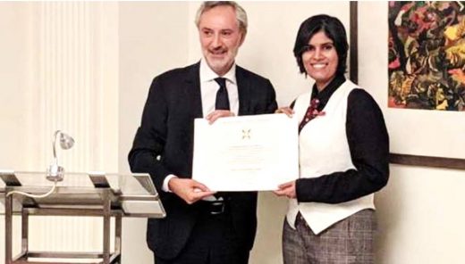 इटली ने अपने सर्वोच्च नागरिक सम्मान से बिहार की डॉ. प्रतिष्ठा सिंह को किया सम्मानित