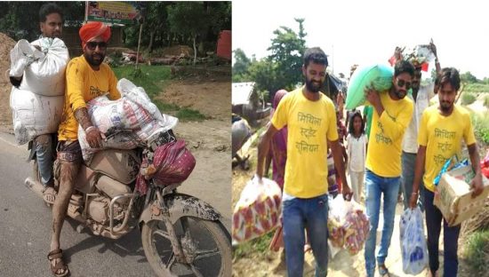 बिहार में बाढ़ के भयावह माहौल में फिर से उम्मीद बनकर खड़े हुए पियर टीशर्ट वाला सेना