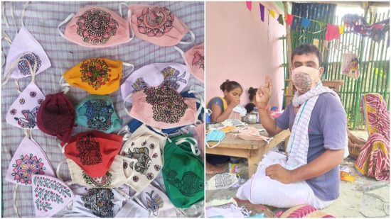 हाथ से बने मधुबनी मास्क हुए वायरल, रवीना टंडन ने ट्वीट कर की प्रशंसा